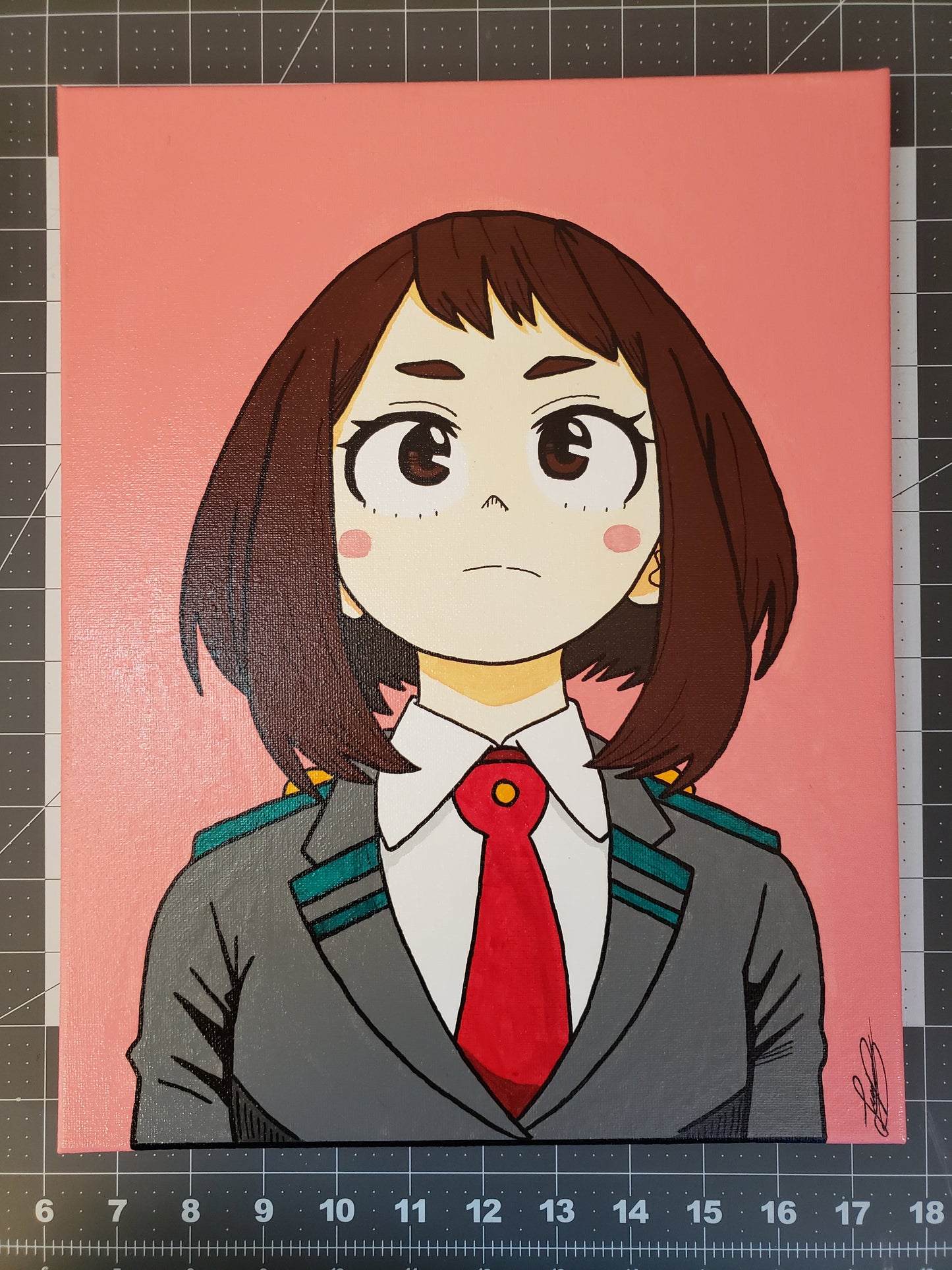 Ochako Uraraka Handmade Acrylic Anime Painting