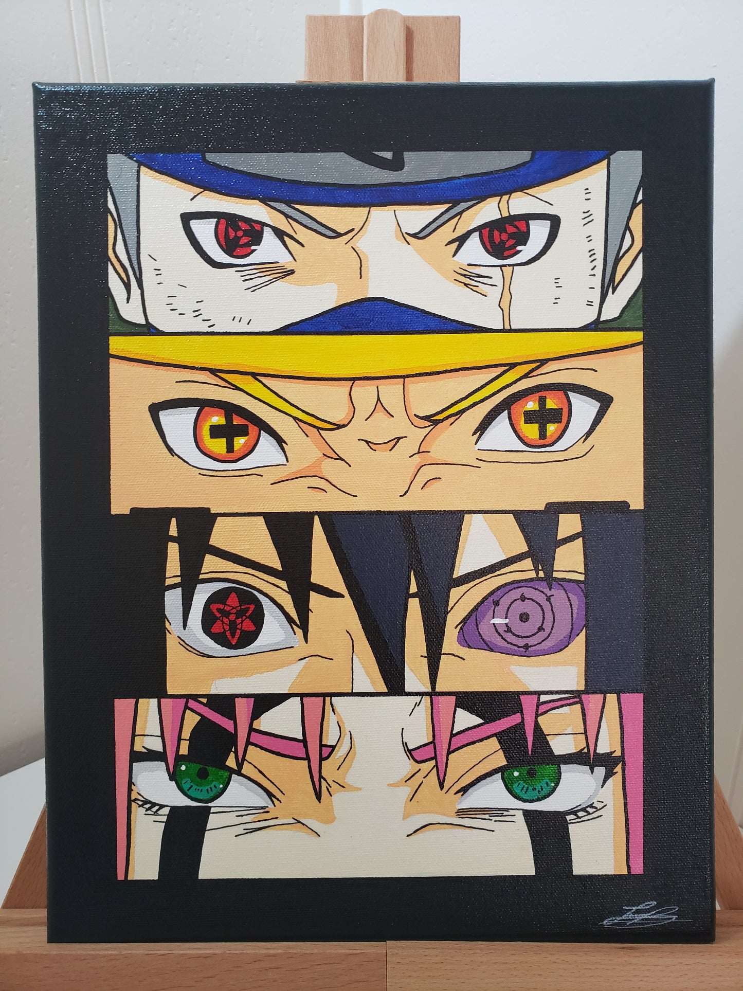 Team 7 Handmade Acrylic Anime Painting