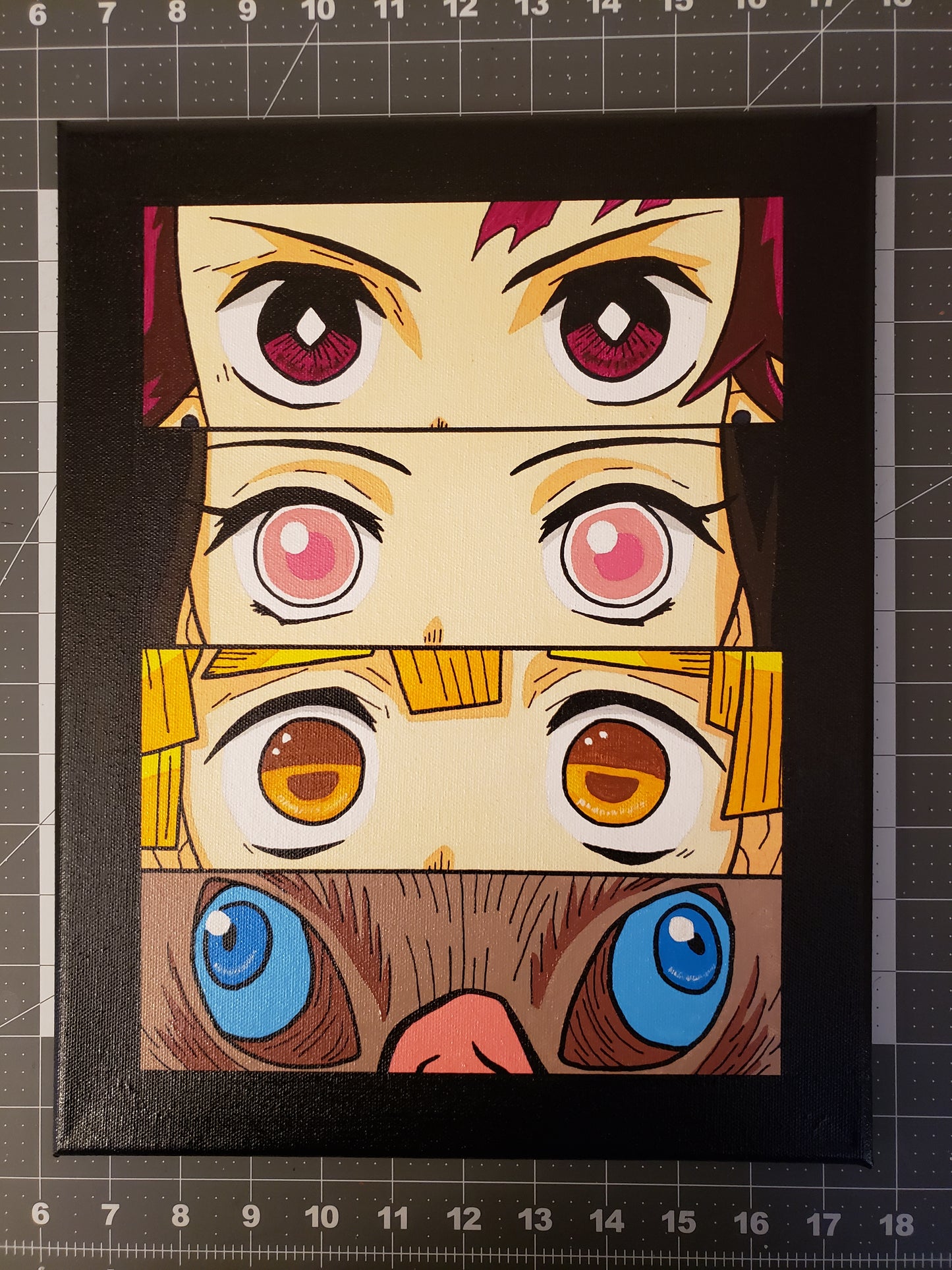 Demon Slayer Eyes Handmade Acrylic Anime Painting