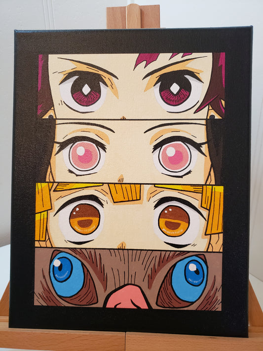 Demon Slayer Eyes Handmade Acrylic Anime Painting
