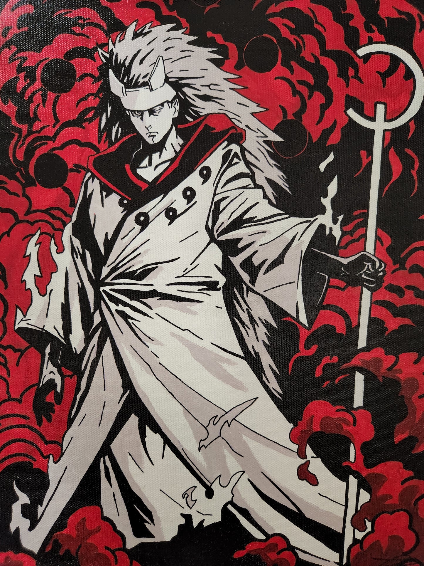 Sage of 6 Paths Madara Portrait, Handmade Acrylic Anime Painting