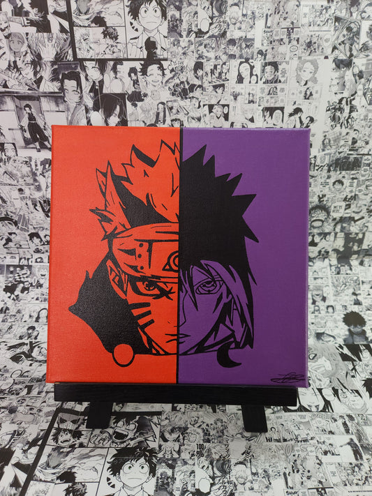 Naruto & Sasuke Handmade Acrylic Anime Painting