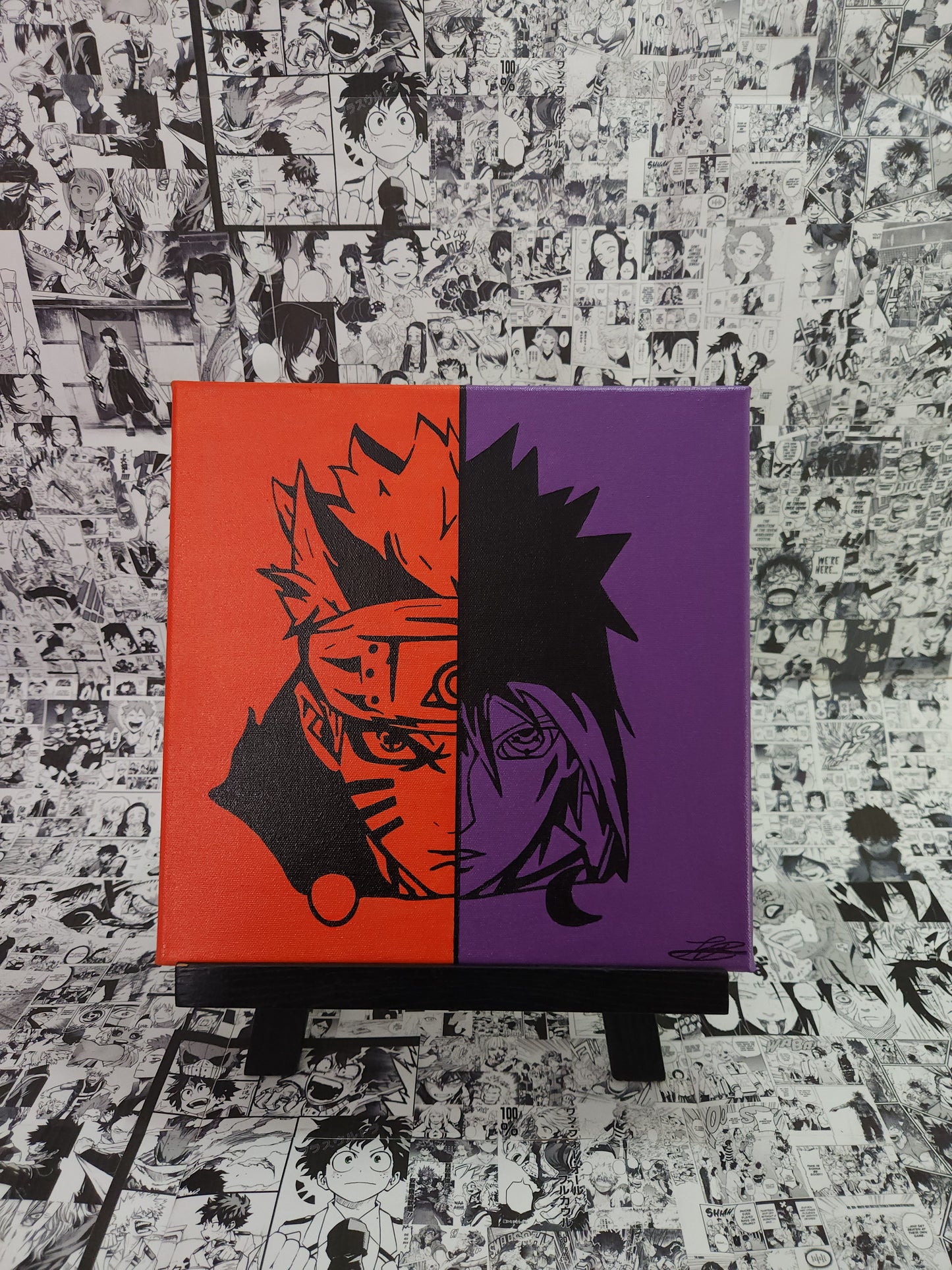 Naruto & Sasuke Handmade Acrylic Anime Painting