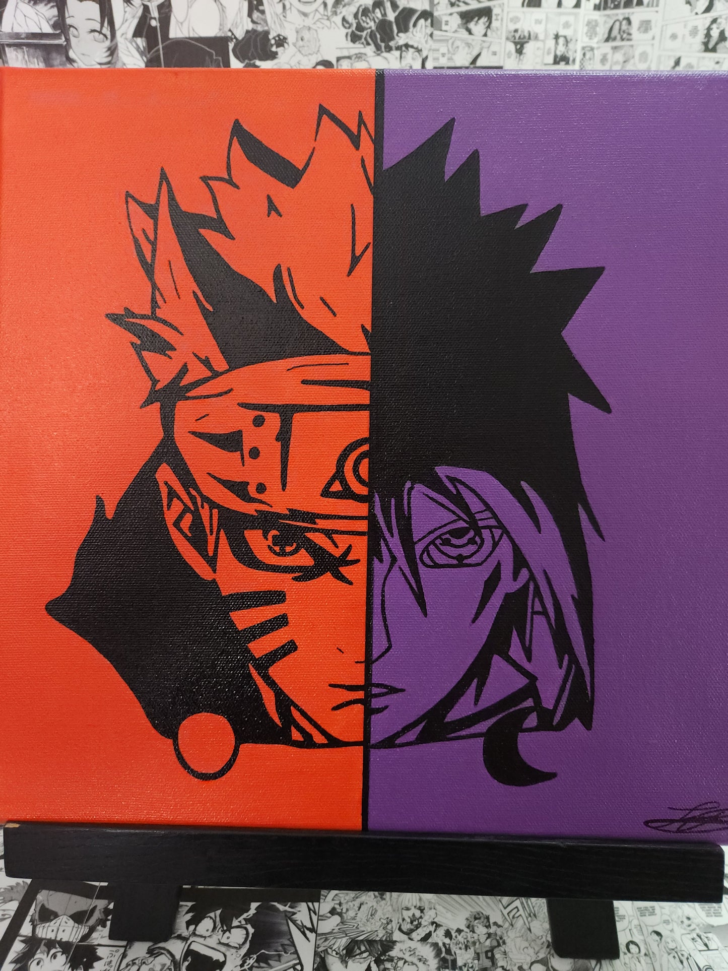 Naruto & Sasuke Handmade Acrylic Anime Painting