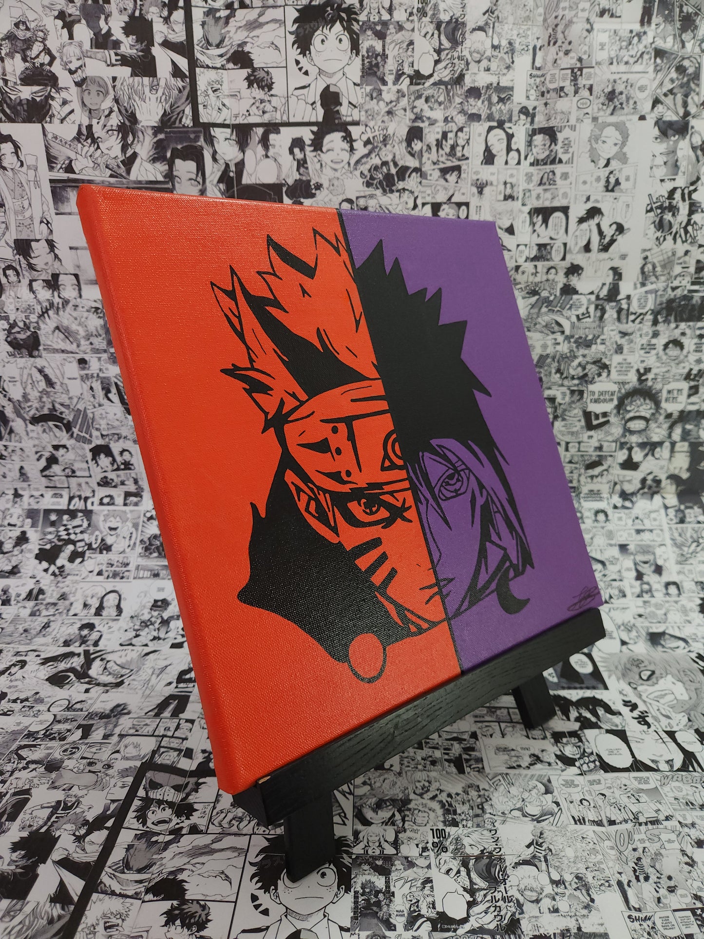 Naruto & Sasuke Handmade Acrylic Anime Painting