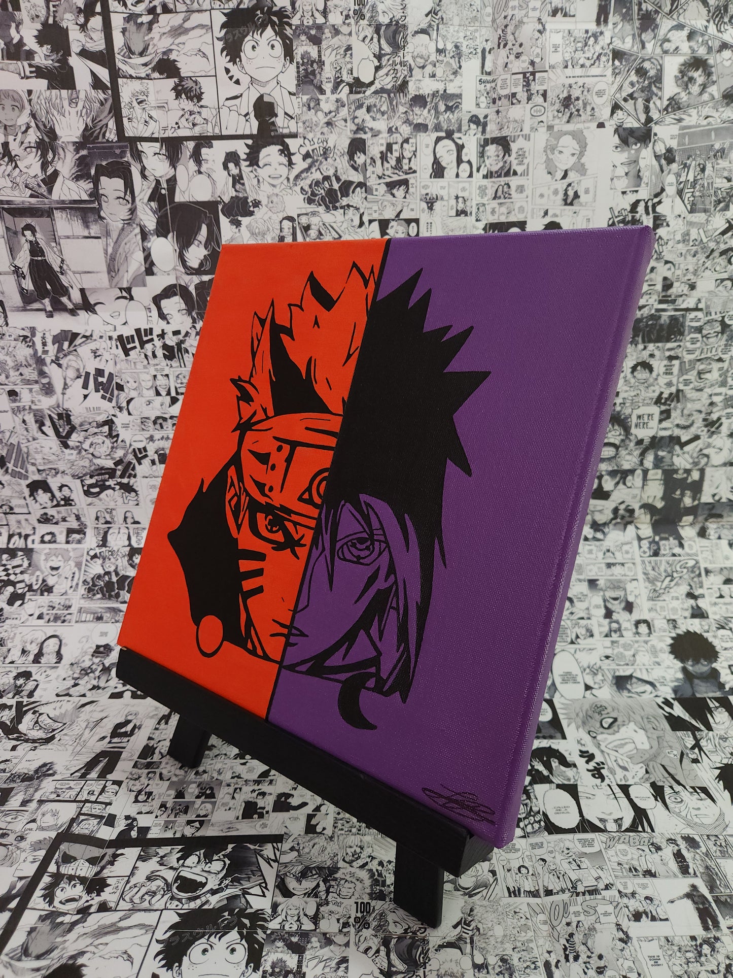Naruto & Sasuke Handmade Acrylic Anime Painting