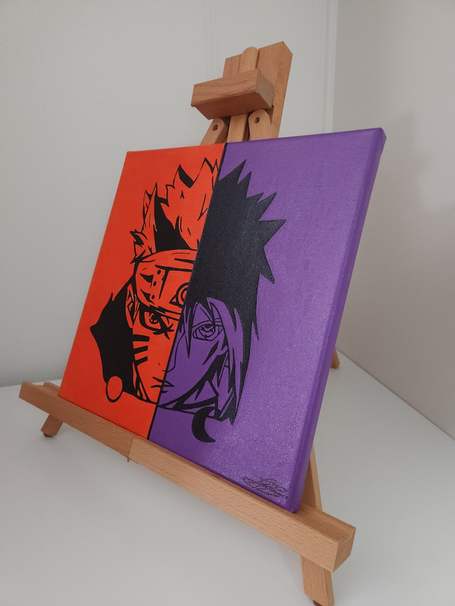 Naruto & Sasuke Handmade Acrylic Anime Painting