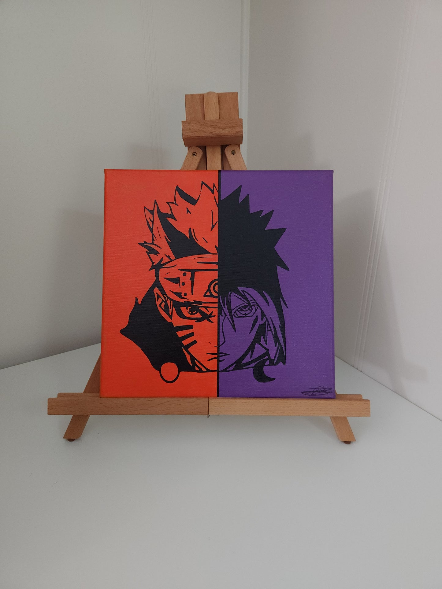 Naruto & Sasuke Handmade Acrylic Anime Painting