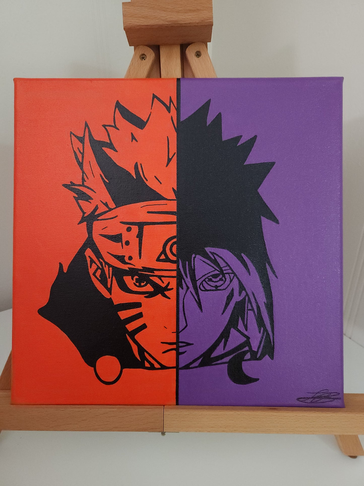 Naruto & Sasuke Handmade Acrylic Anime Painting