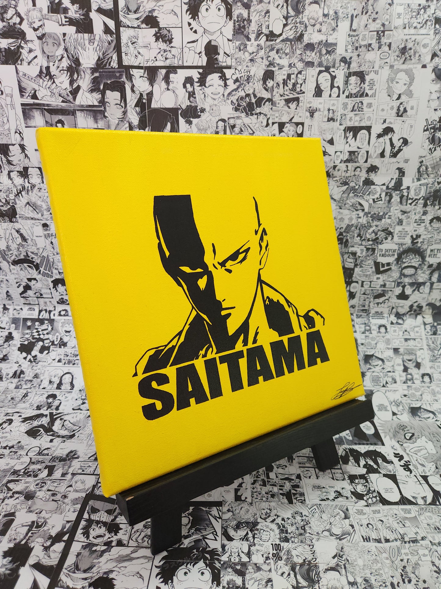 Saitama Handmade Acrylic Anime Painting