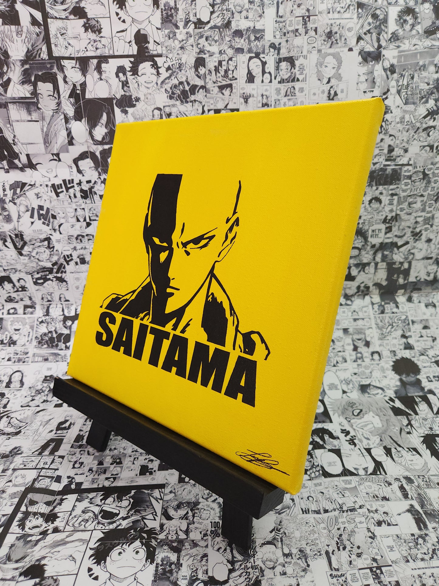 Saitama Handmade Acrylic Anime Painting