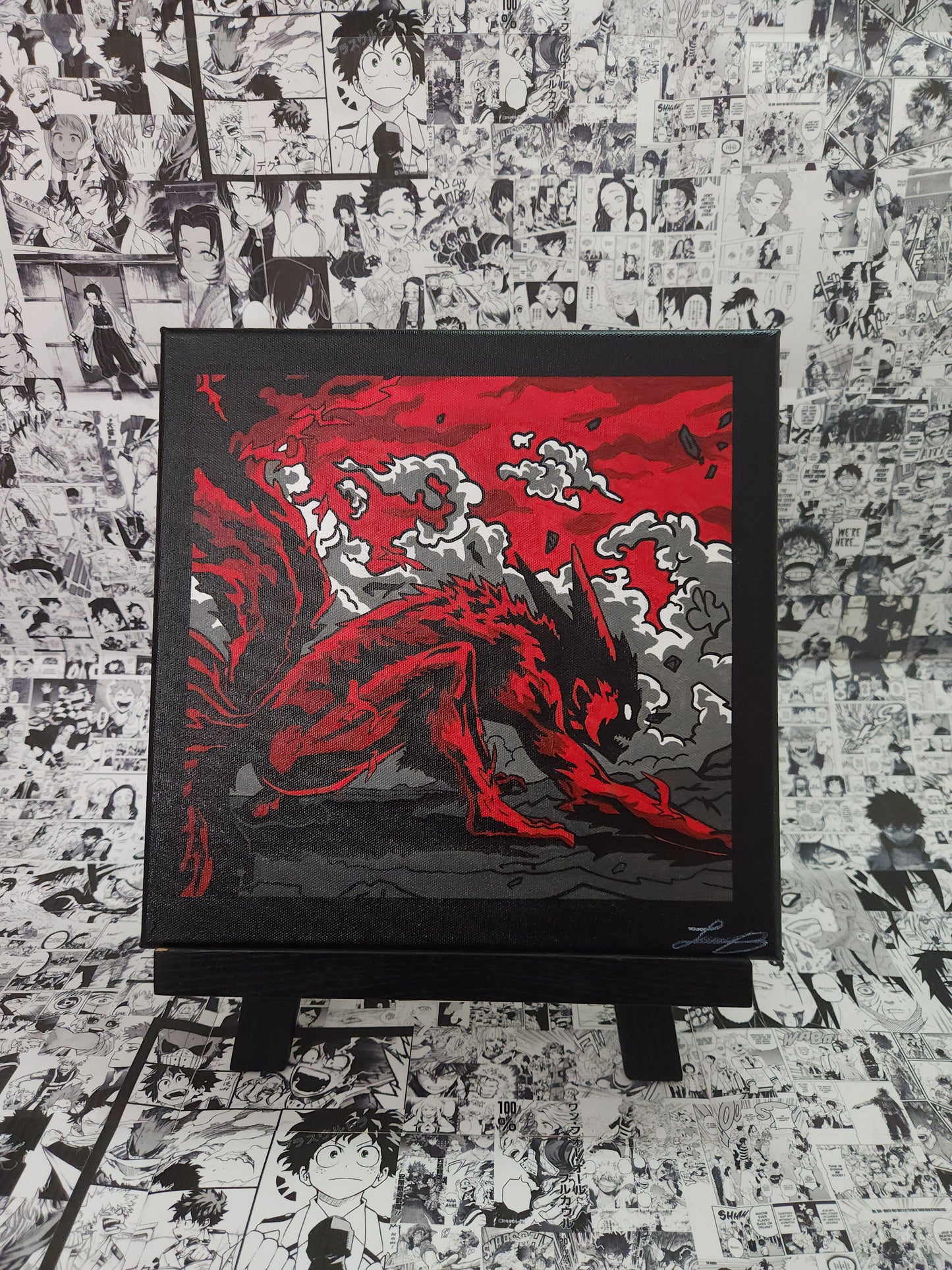 Naruto 9 Tails Jinchuriki Handmade Acrylic Anime Painting