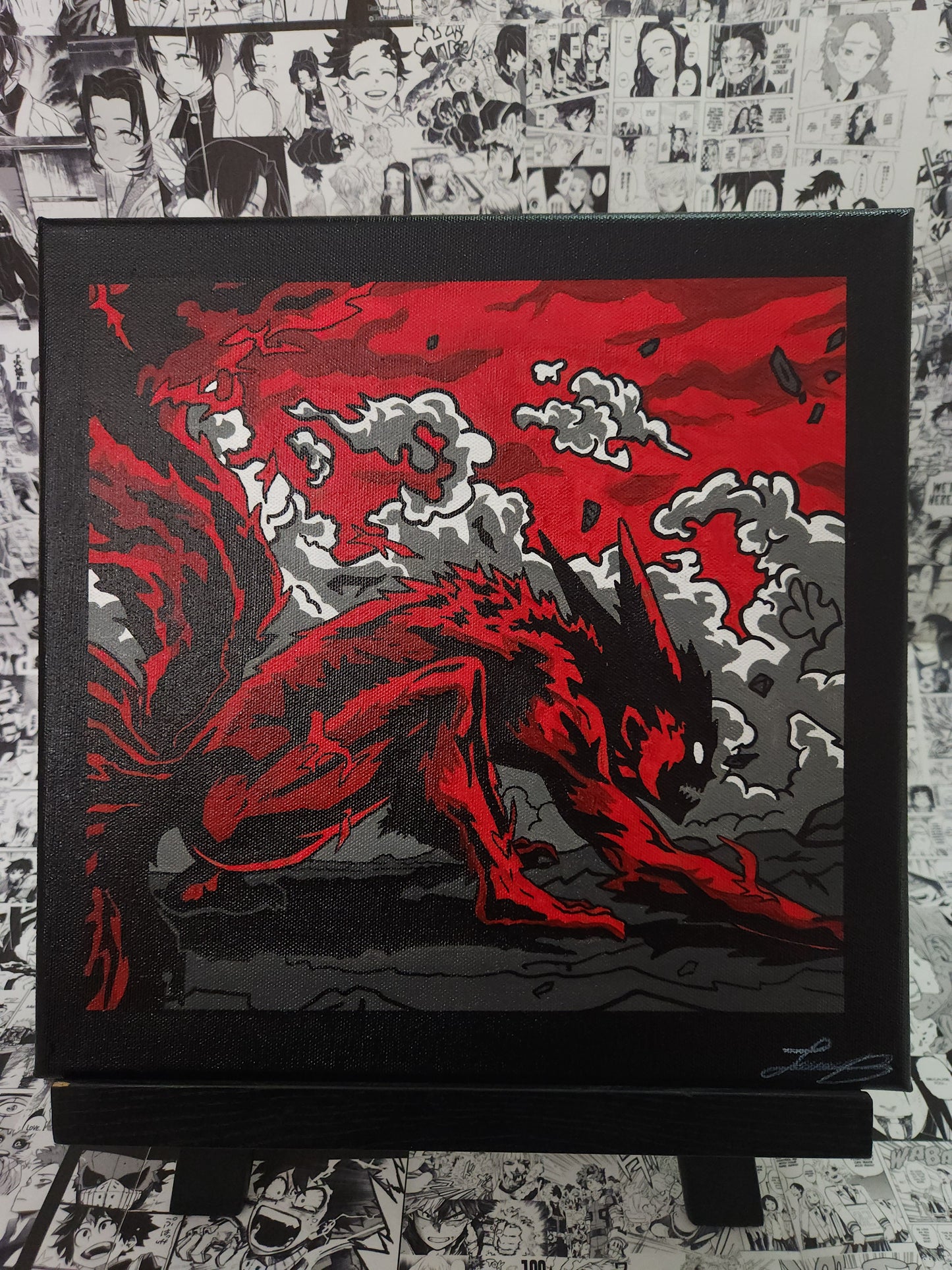 Naruto 9 Tails Jinchuriki Handmade Acrylic Anime Painting