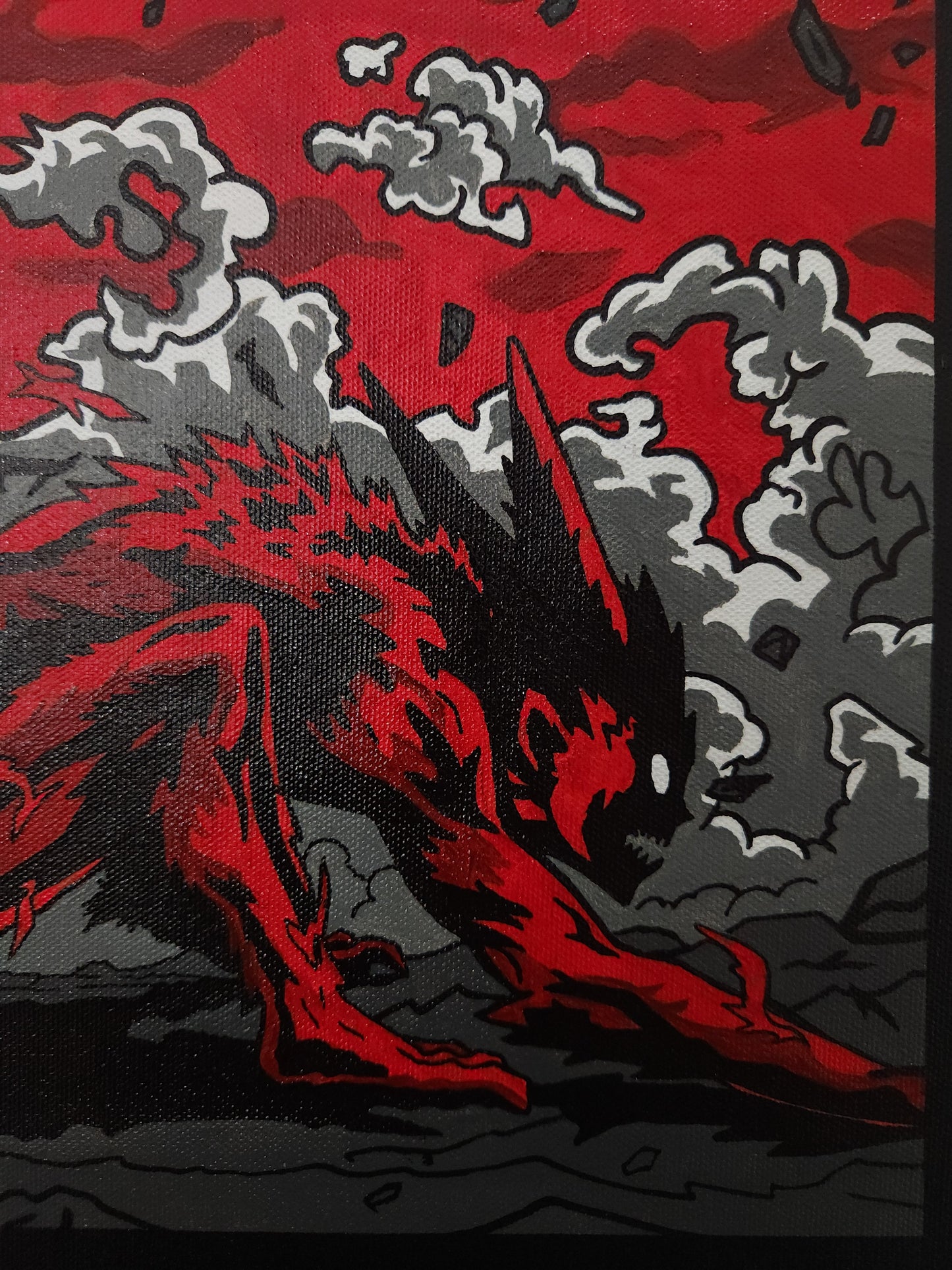 Naruto 9 Tails Jinchuriki Handmade Acrylic Anime Painting