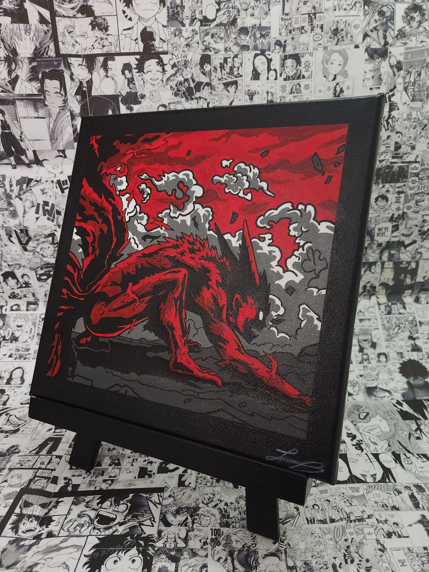 Naruto 9 Tails Jinchuriki Handmade Acrylic Anime Painting