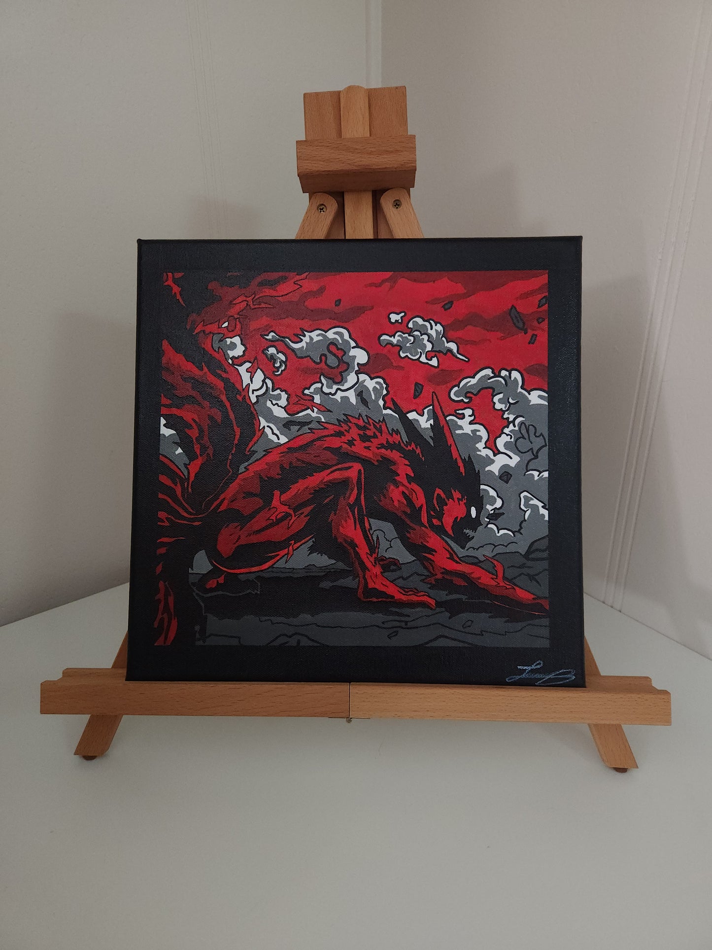 Naruto 9 Tails Jinchuriki Handmade Acrylic Anime Painting