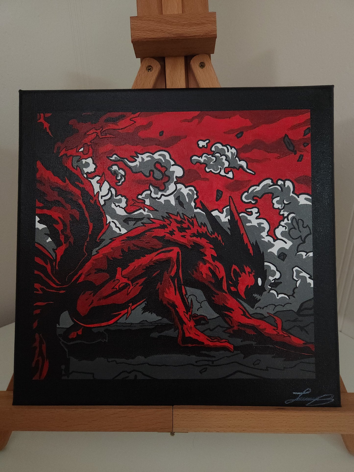 Naruto 9 Tails Jinchuriki Handmade Acrylic Anime Painting