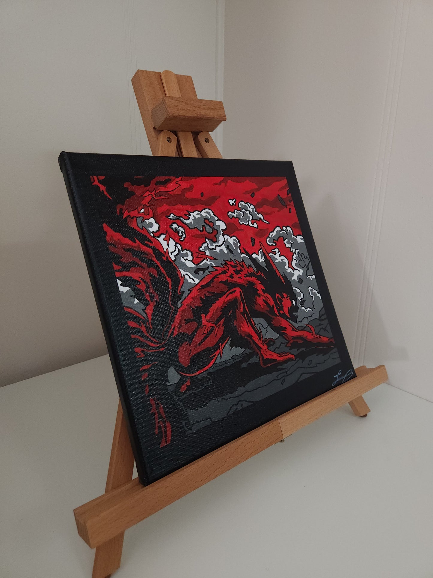 Naruto 9 Tails Jinchuriki Handmade Acrylic Anime Painting