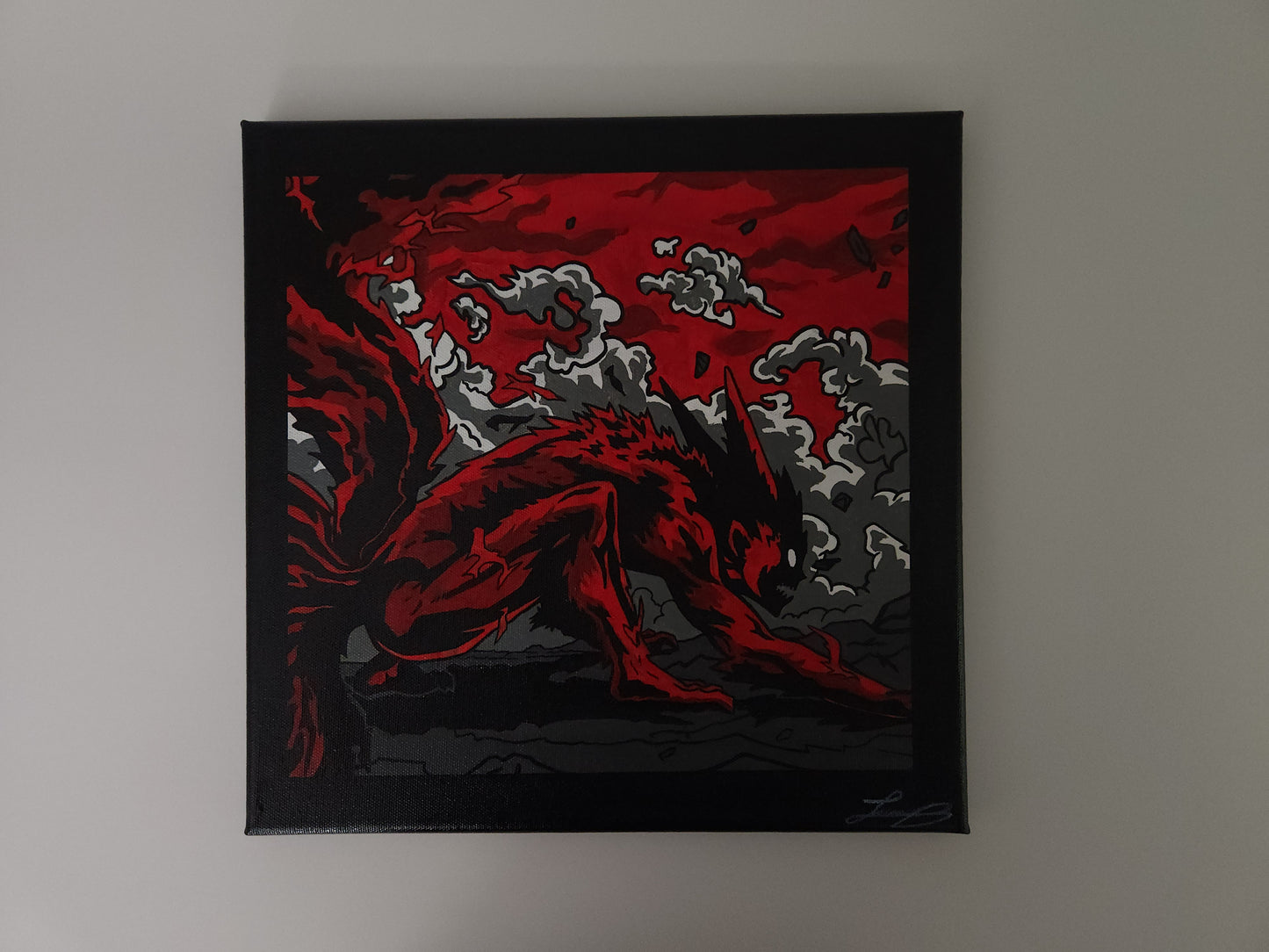Naruto 9 Tails Jinchuriki Handmade Acrylic Anime Painting