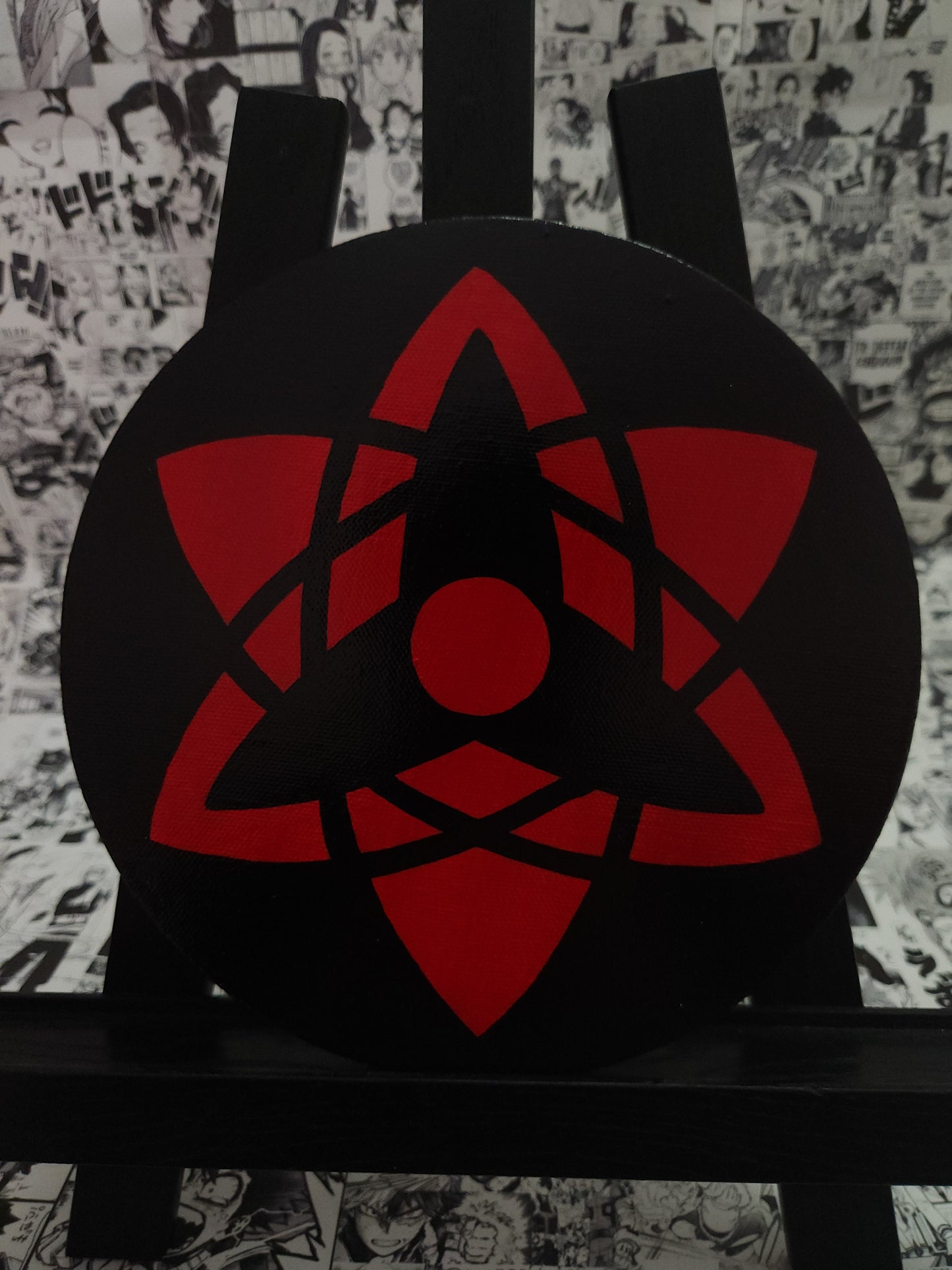 Sasuke Uchiha Eternal Mangekyo Sharingan Handmade Acrylic Anime Painting