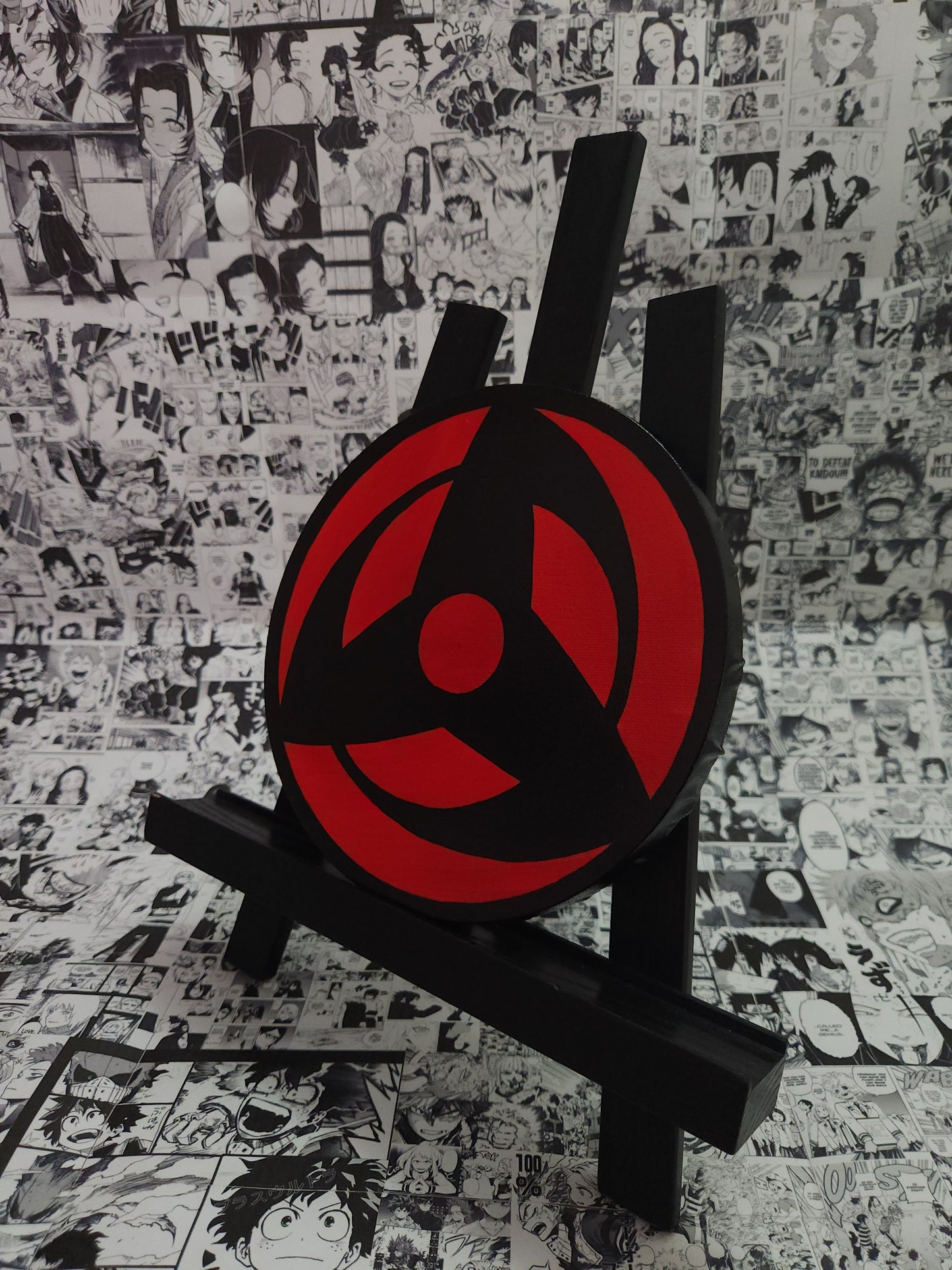 Obito Uchiha Mangekyo Sharingan Handmade Acrylic Anime Painting