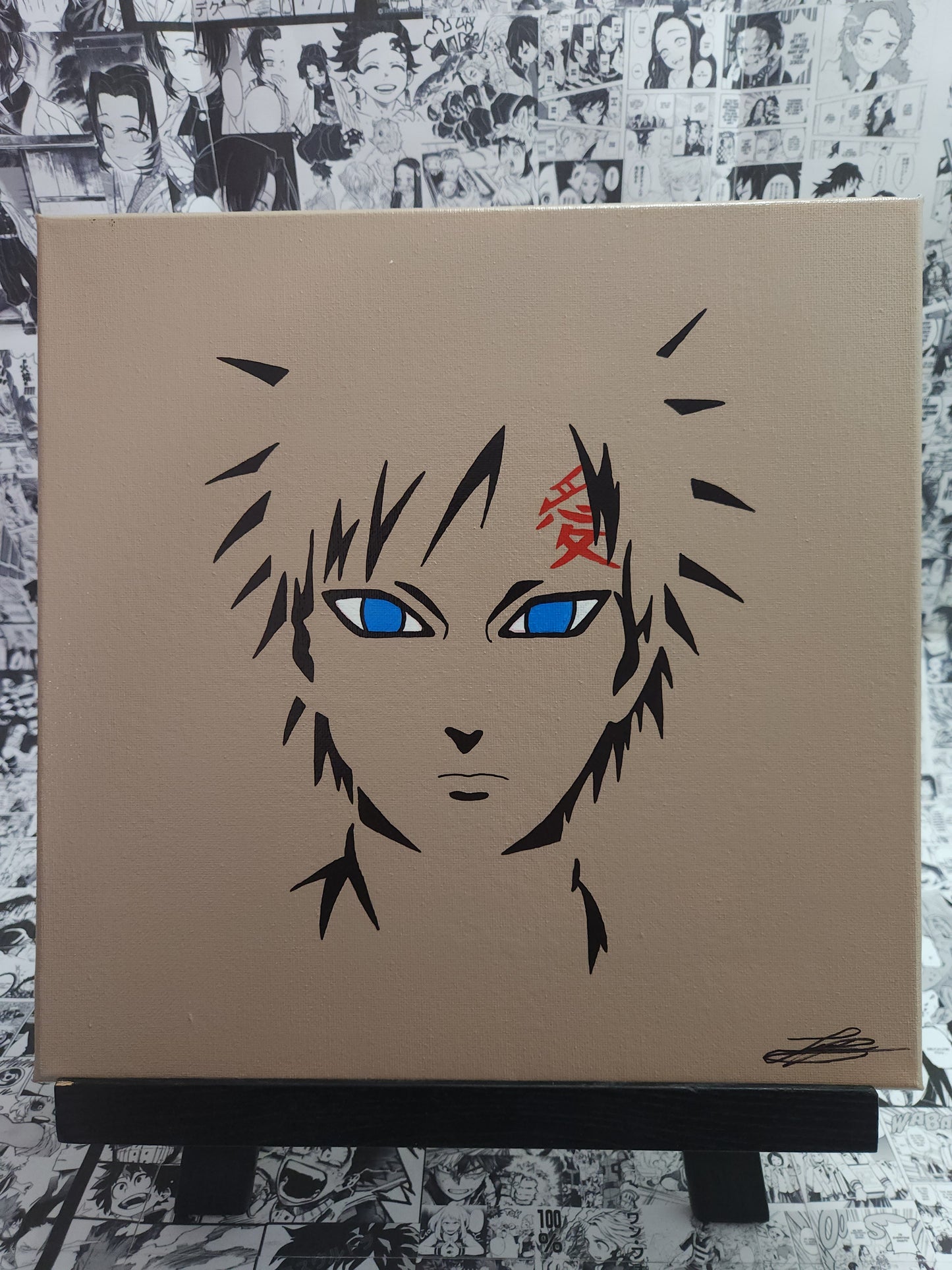 Gaara Handmade Acrylic Anime Painting
