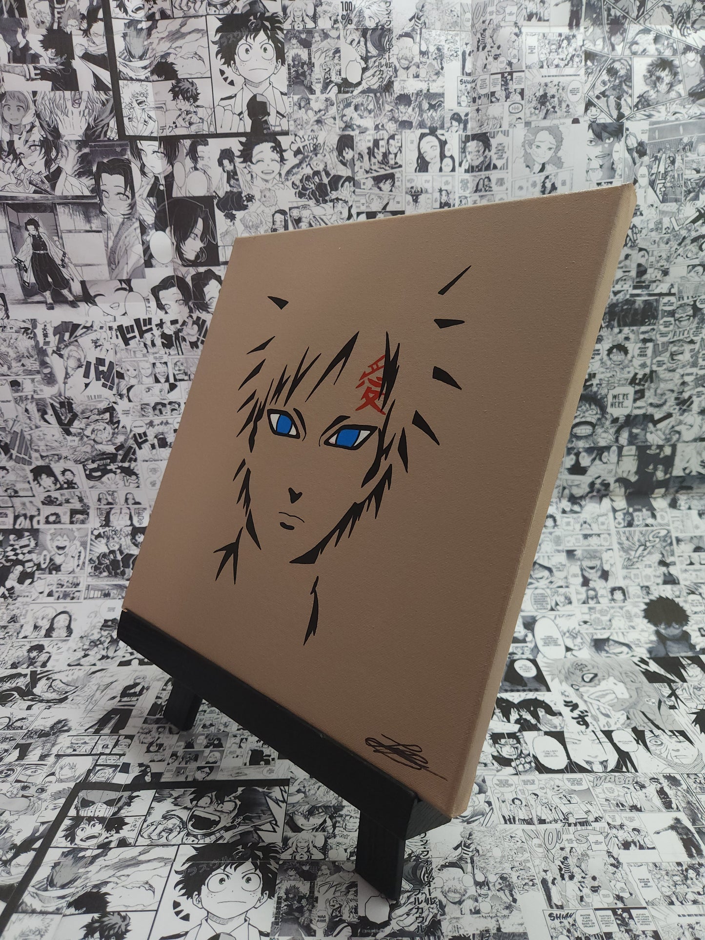 Gaara Handmade Acrylic Anime Painting