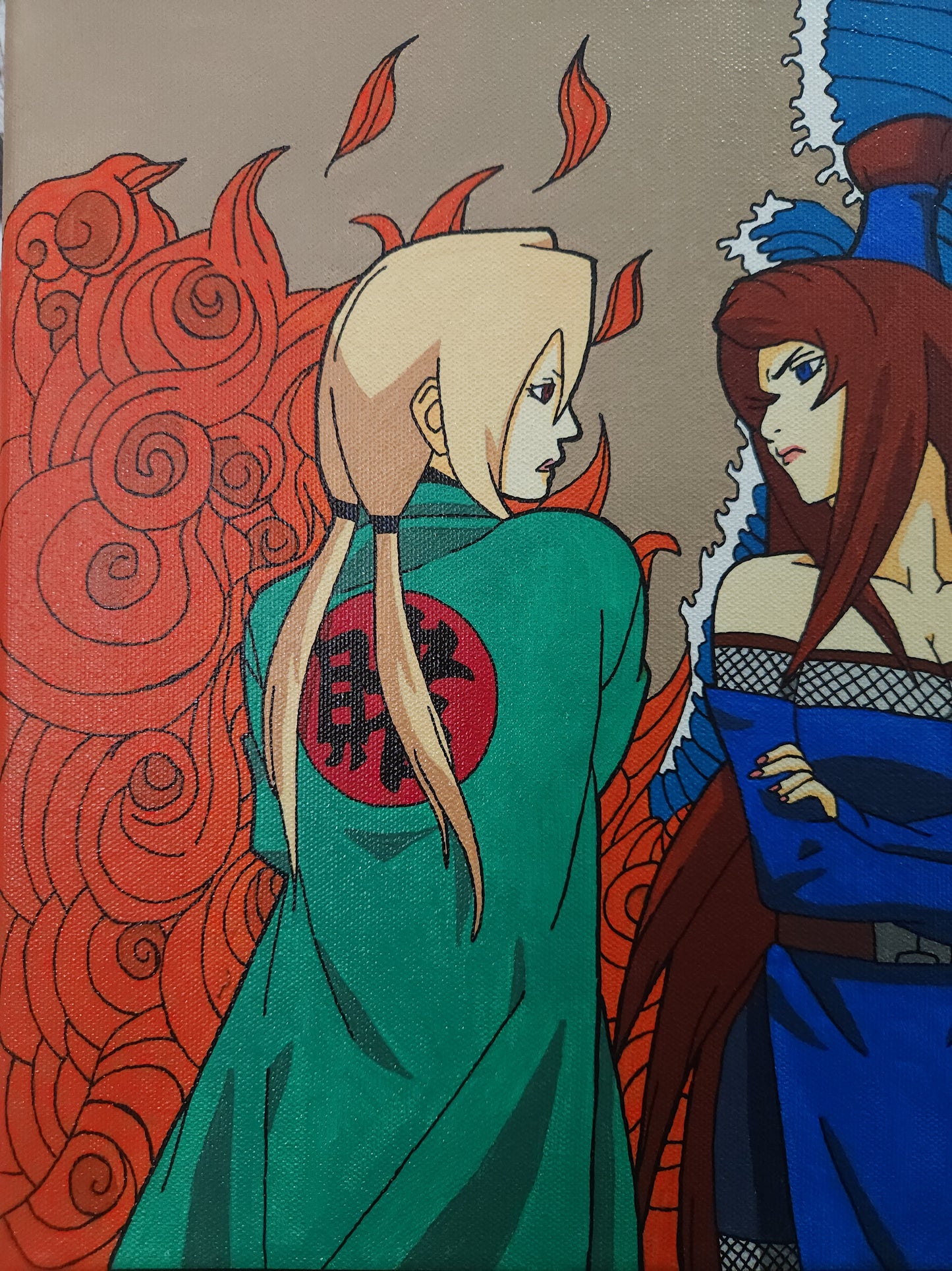 Tsunade & Mei Handmade Acrylic Anime Painting
