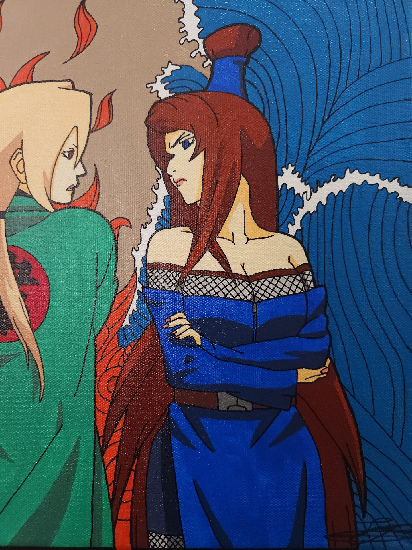 Tsunade & Mei Handmade Acrylic Anime Painting